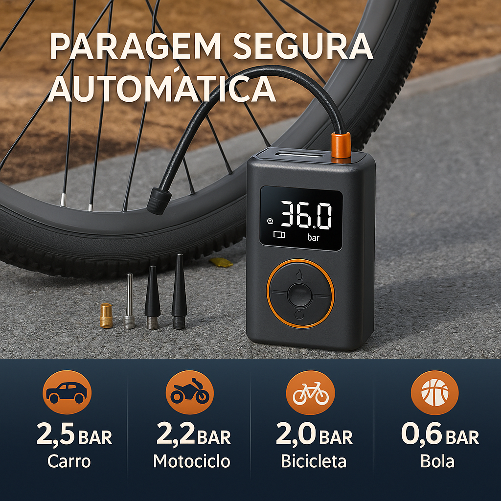 Mini Compressor de Ar Sem Fios 10,3 bar