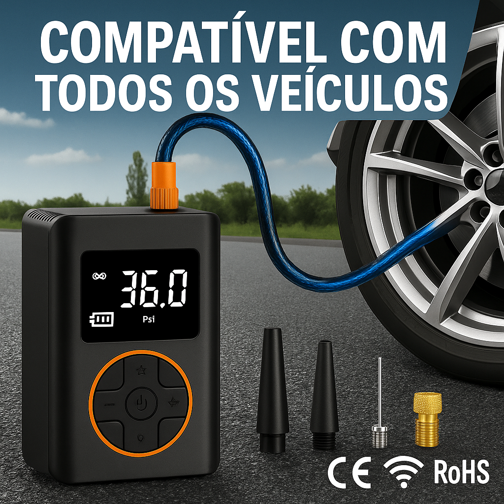 Mini Compressor de Ar Sem Fios 10,3 bar
